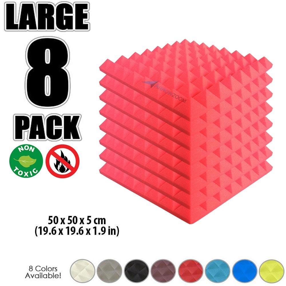 New 8 pcs Bundle Pyramid Tiles Acoustic Panels Sound Absorption Studio Soundproof Foam 8 Colors KK1034