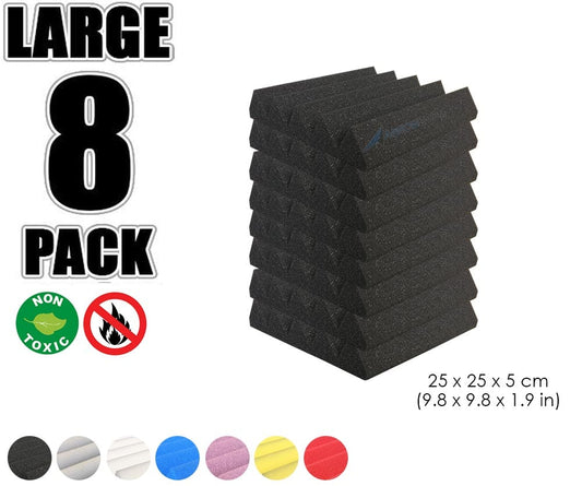 New 8 pcs Wedge Tiles Acoustic Panels Sound Absorption Studio Soundproof Foam 7 Colors KK1134