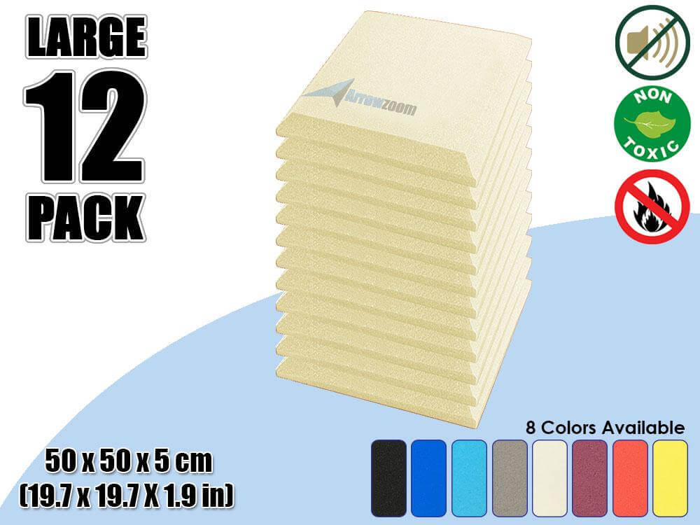 Arrowzoom Acoustic Panel Flat Bevel Tile - White - KK1039 - Piece(s): 12