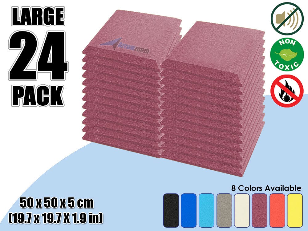 New 24 pcs Bundle Flat Bevel Tile Acoustic Panels Sound Absorption Studio Soundproof Foam 8 Colors KK1039 Purple