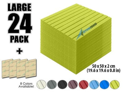 Arrowzoom Acoustic Flat Wedge Foam - Solid Colors - KK1035 Yellow / 24 PIECES - 50 X 50 X 2 CM