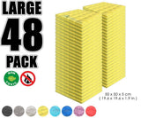 Arrowzoom Acoustic Hemisphere Grid Foam - Solid Colors - KK1040 Yellow / 48 Pieces - 50 X 50 X 5cm / 19.6 X 19.6 X 1.9 in