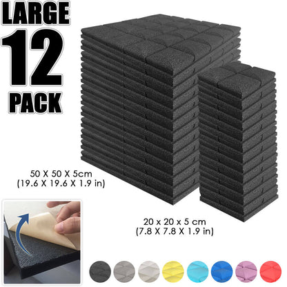 Arrowzoom Hemisphere Grid Adhesive Backed Series Acoustic Foam - Black - KK1056 - Size: 12 PIECES - 20 x 20 x 5 cm