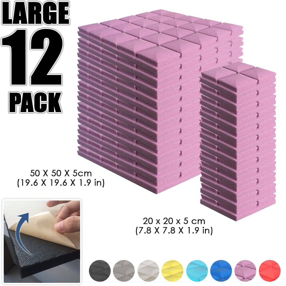 Arrowzoom Hemisphere Grid Adhesive Backed Series Acoustic Foam - Solid Colors - KK1056 12 PIECES - 20 x 20 x 5 cm / Burgundy