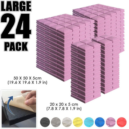 Arrowzoom Hemisphere Grid Adhesive Backed Series Acoustic Foam - Solid Colors - KK1056 24 PIECES - 20 x 20 x 5 cm / Burgundy
