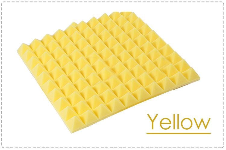 New 12 pcs Bundle Pyramid Adhesive Backed Tiles Acoustic Panels Sound Absorption Studio Soundproof Foam 7 Colors KK1053 Arrowzoom.