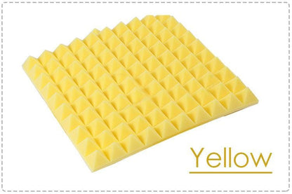 New 12 pcs Bundle Pyramid Adhesive Backed Tiles Acoustic Panels Sound Absorption Studio Soundproof Foam 7 Colors KK1053 Arrowzoom.
