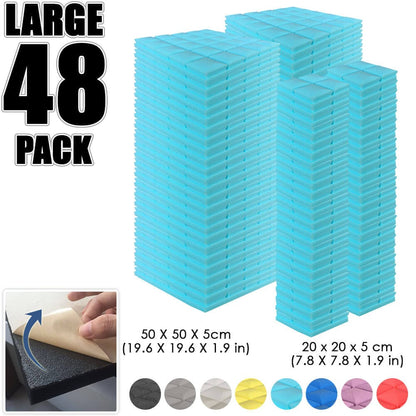 Arrowzoom Hemisphere Grid Adhesive Backed Series Acoustic Foam - Solid Colors - KK1056 48 PIECES - 20 x 20 x 5 cm / Baby Blue