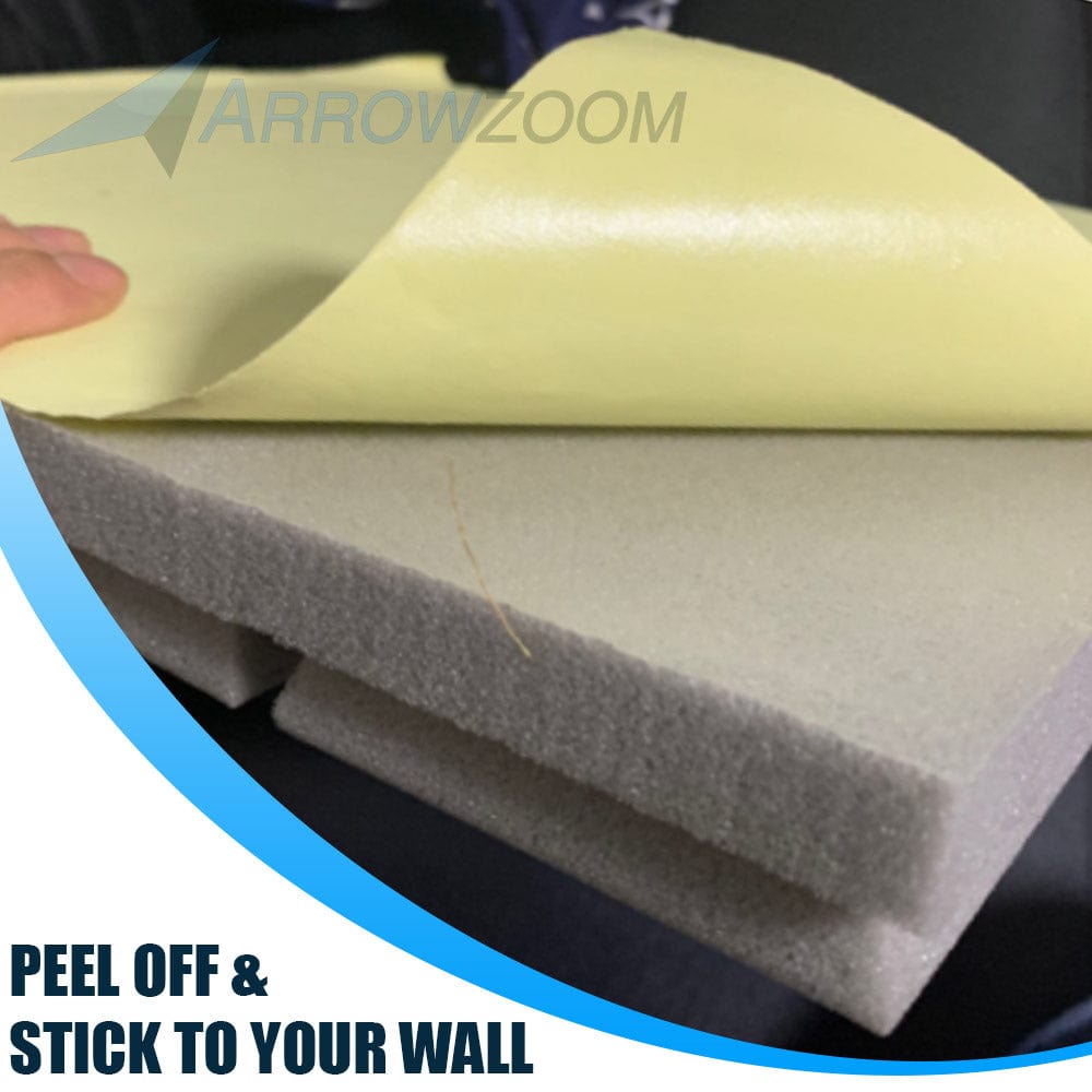 Arrowzoom Flat Wedge Adhesive Backed Tiles Series Acoustic Foam - Solid Colors - KK1054
