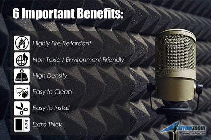 Arrowzoom Hemisphere Grid Adhesive Backed Series Acoustic Foam - Solid Colors - KK1056