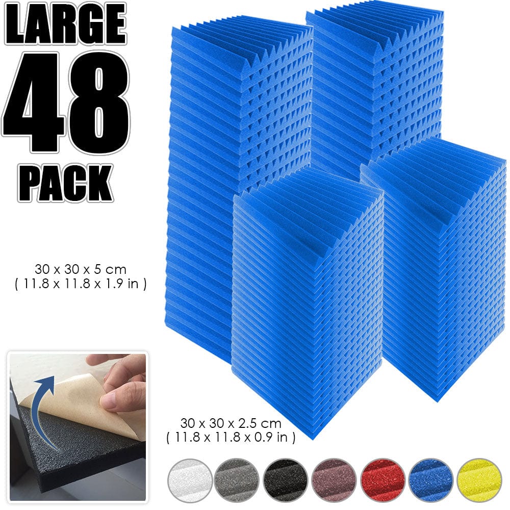 Arrowzoom Multi Wedge Adhesive Backed Tiles Series Acoustic Foam - Solid Colors - KK1220