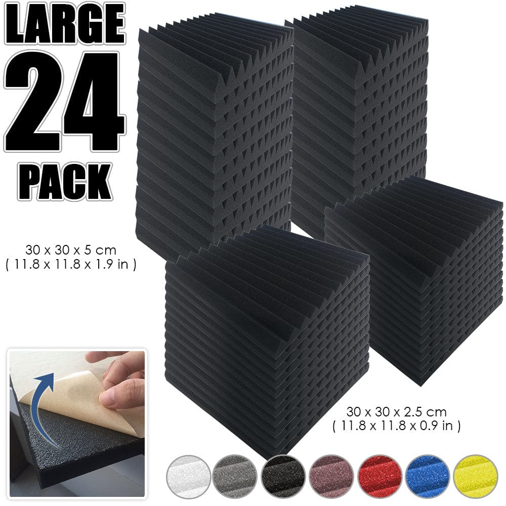 Arrowzoom Multi Wedge Adhesive Backed Tiles Series Acoustic Foam - Solid Colors - KK1220