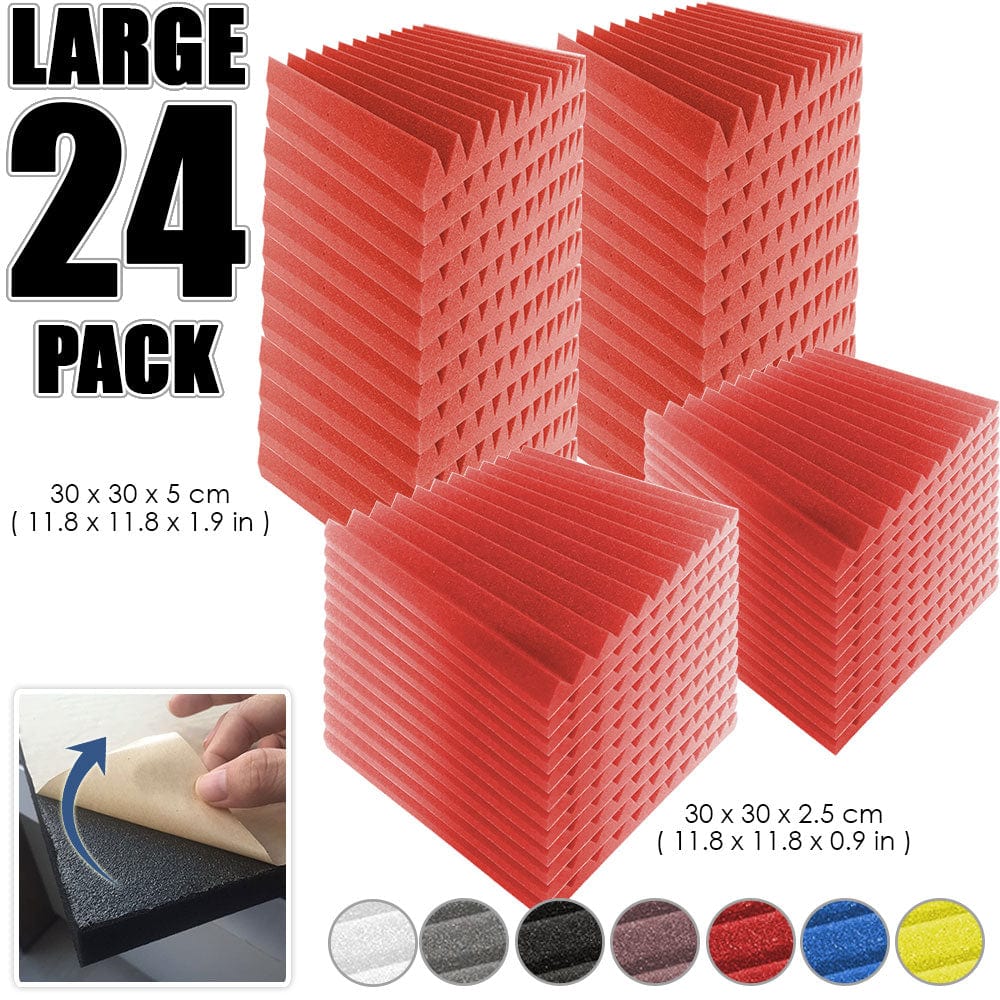Arrowzoom Multi Wedge Adhesive Backed Tiles Series Acoustic Foam - Solid Colors - KK1220
