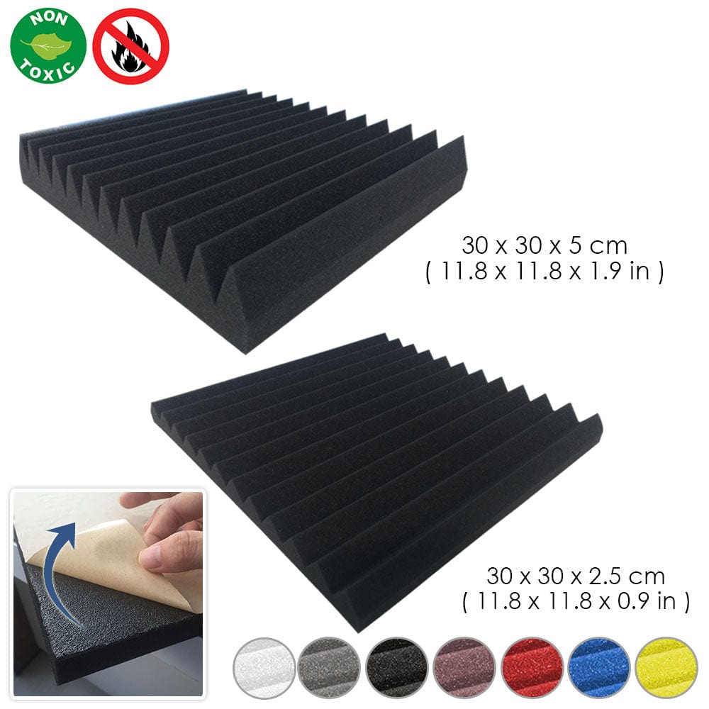 Arrowzoom Multi Wedge Adhesive Backed Tiles Series Acoustic Foam - Solid Colors - KK1220