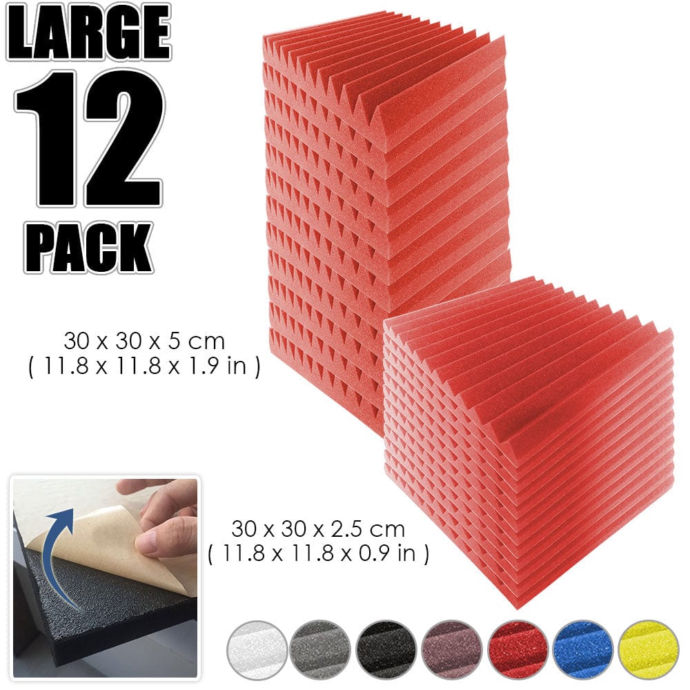 Arrowzoom Multi Wedge Adhesive Backed Tiles Series Acoustic Foam - Solid Colors - KK1220