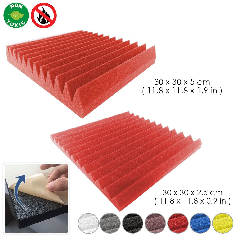 Arrowzoom Multi Wedge Adhesive Backed Tiles Series Acoustic Foam - Solid Colors - KK1220