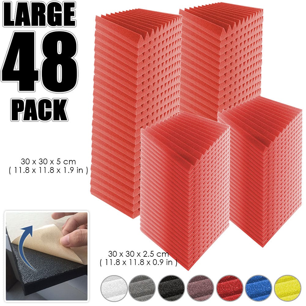 Arrowzoom Multi Wedge Adhesive Backed Tiles Series Acoustic Foam - Solid Colors - KK1220