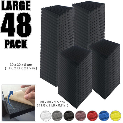 Arrowzoom Multi Wedge Adhesive Backed Tiles Series Acoustic Foam - Solid Colors - KK1220