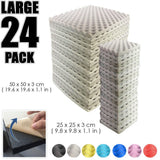 Arrowzoom Egg Crate Adhesive Backed Series Acoustic Foam - Solid Colors - KK1219 Gray / 24 Pieces 25 x 25 x 3cm /9.8 X 9.8 X 1.1 in