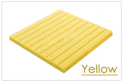 Arrowzoom Flat Wedge Adhesive Backed Tiles Series Acoustic Foam - Solid Colors - KK1054 Yellow / 1 Piece - 25 x 25 x 5 cm / 10 x 10 x 2in