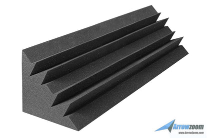 Arrowzoom 8 Pcs Black Long Mini Bass Trap Acoustic Panels Sound Absorption Studio Soundproof Foam 2 Colors KK1138
