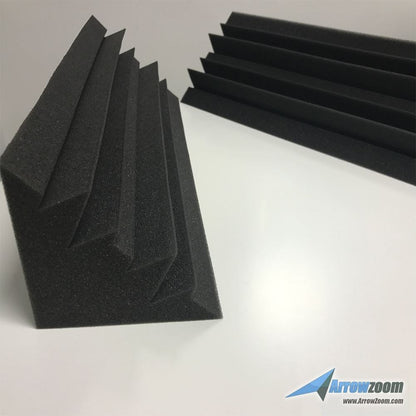 Arrowzoom 8 Pcs Black Long Mini Bass Trap Acoustic Panels Sound Absorption Studio Soundproof Foam 2 Colors KK1138