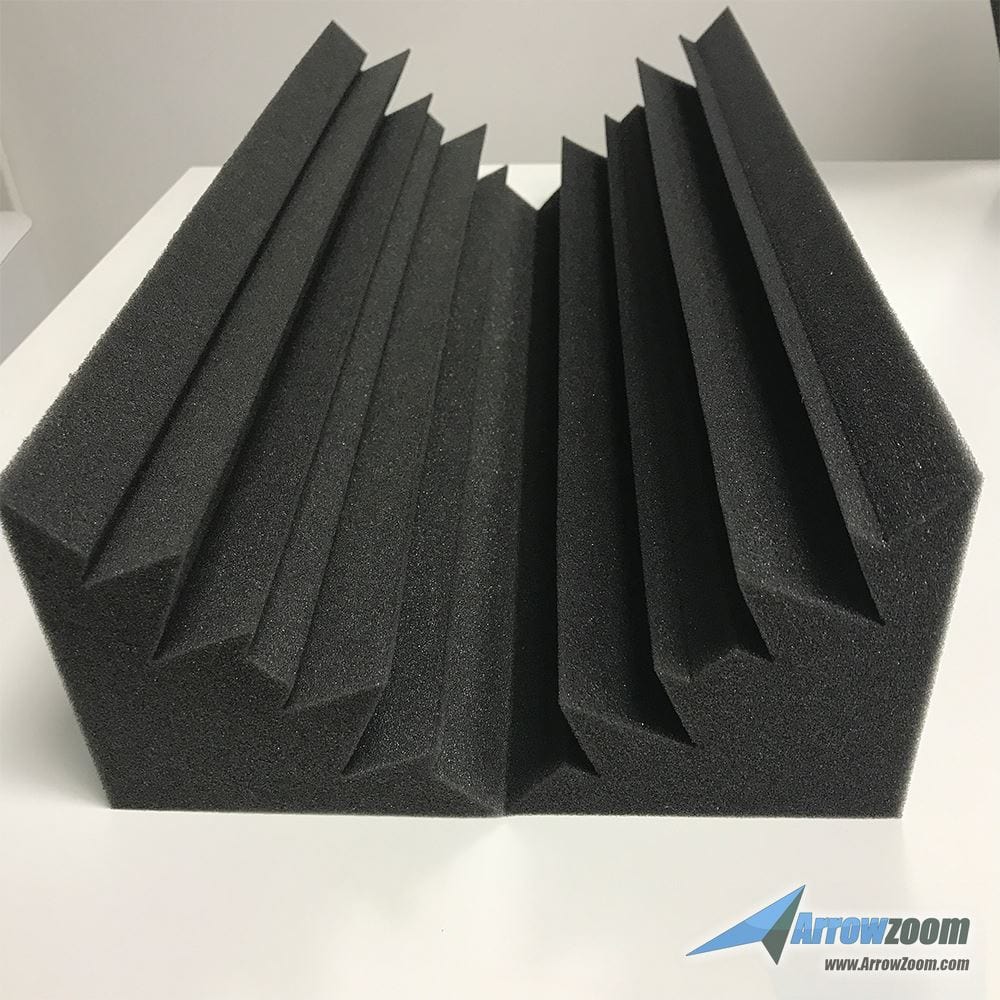 Arrowzoom 8 Pcs Black Long Mini Bass Trap Acoustic Panels Sound Absorption Studio Soundproof Foam 2 Colors KK1138