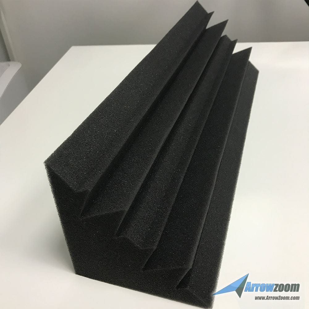 Arrowzoom 8 Pcs Black Long Mini Bass Trap Acoustic Panels Sound Absorption Studio Soundproof Foam 2 Colors KK1138