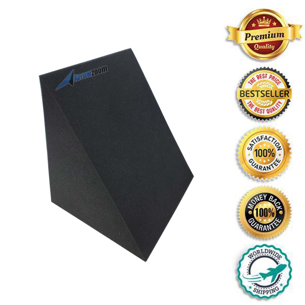 Arrowzoom 8 Pcs Triangle Corner Bass Trap Acoustic Foam for Room Audio Isolation and Studio Soundproofing 2 Sizes KK1161