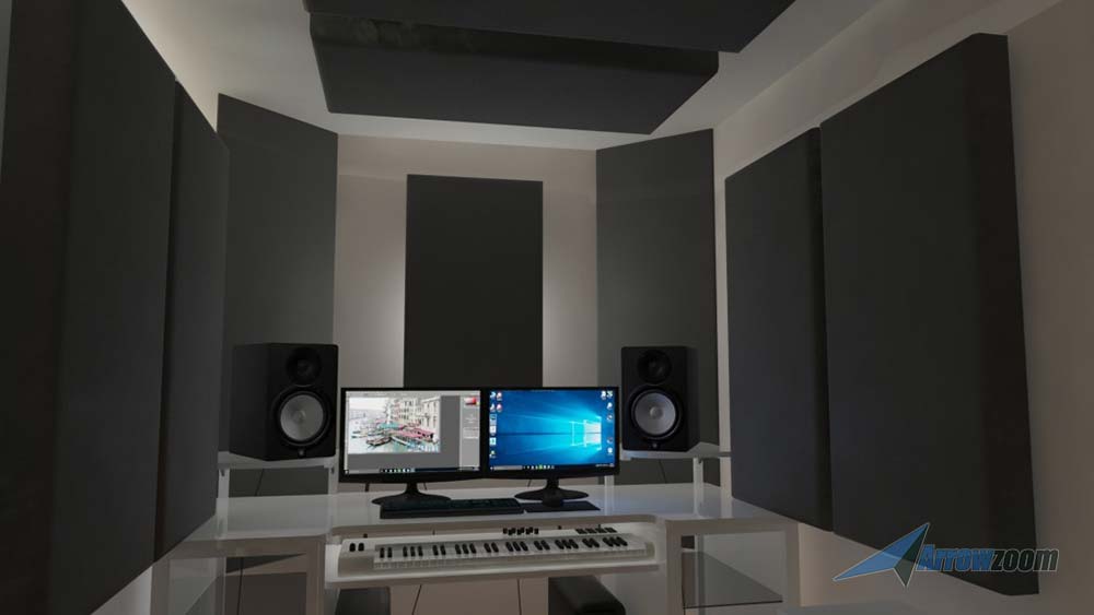 Arrowzoom 8 Pcs Triangle Corner Bass Trap Acoustic Foam for Room Audio Isolation and Studio Soundproofing 2 Sizes KK1161