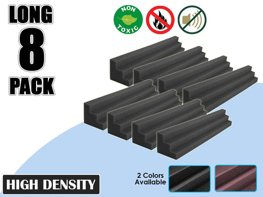 Arrowzoom 8 Pcs Column Pillar Bass Trap Acoustic Foam Wedge Studio Foam Corner Block Finish Corner Wall in Studios or Home Theater 2 Colors KK1162 Black