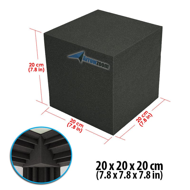 New 1 Pc Cube Corner Bass Trap Block Acoustic Panels Sound Absorption Studio Soundproof Foam 20 x 20 x 20 cm KK1135