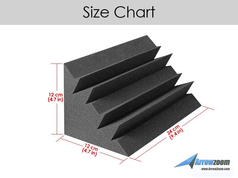 New 8 Pcs Bundle Black Bass Trap Acoustic Panels Sound Absorption Studio Soundproof Foam 2 Colors KK1133