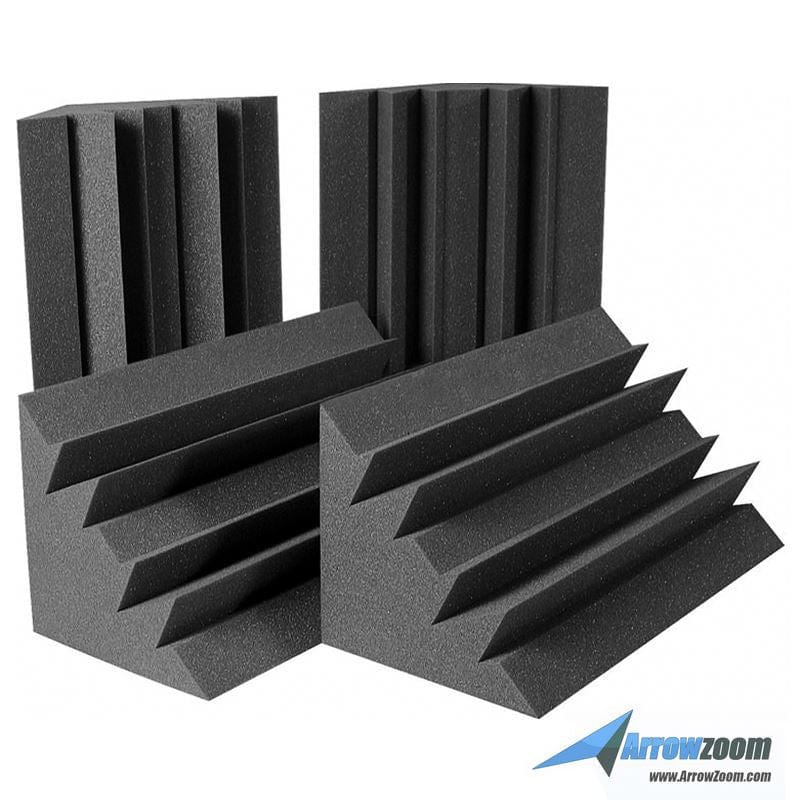 New 8 Pcs Bundle Black Bass Trap Acoustic Panels Sound Absorption Studio Soundproof Foam 2 Colors KK1133