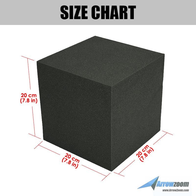 New 8 pcs Cube Corner Bass Trap Block Set Acoustic Panels Sound Absorption Studio Soundproof Foam 20 x 20 x 20 cm KK1135