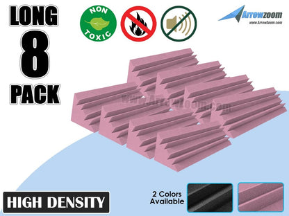 Arrowzoom 8 Pcs Black Long Mini Bass Trap Acoustic Panels Sound Absorption Studio Soundproof Foam 2 Colors KK1138 Purple
