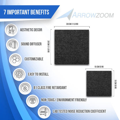 Arrowzoom Hanging Square Sound Absorbing Clip-On Tile - KK1241