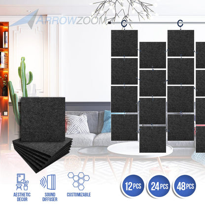 Arrowzoom Hanging Square Sound Absorbing Clip-On Tile - KK1241