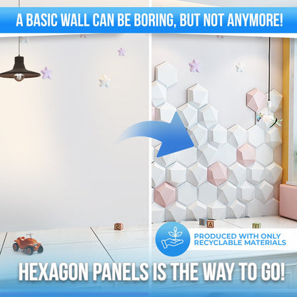 Arrowzoom Hillside Dawn 3D Hexagon Adhesive Sound Absorbing Panels - KK1337