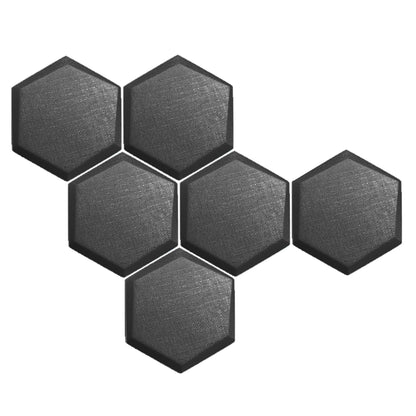 Arrowzoom 6 Pcs 3D Hexagon Adhesive Sound Absorbing Panels - KK1330 Black / 2 cm