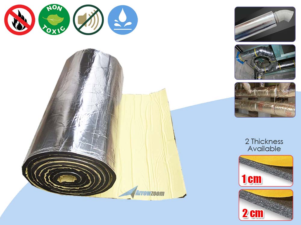 Arrowzoom Fireproof Aluminum Insulation Foil Mat - 1 Meter - KK1151 (Water Pipe/ Furnace/ AirCon/ Ceiling )