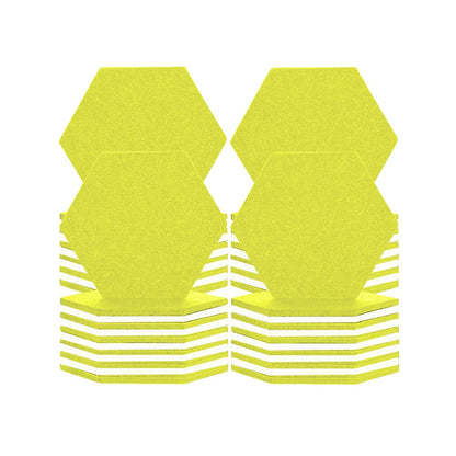 Arrowzoom Hexagon Felt Sound Absorbing Wall Panel - Yellow and White - KK1224 48 pieces - 17 x 20 x 1cm / Yellow and White