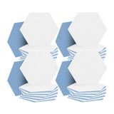 Arrowzoom Hexagon Felt Sound Absorbing Wall Panel - White and Baby Blue - KK1224 48 pieces - 26 x 30 x 1cm / 10.2 x 11.8 x 0.4 in / White and Baby Blue