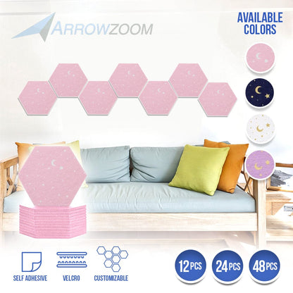 Arrowzoom Hexagon Felt Sound Absorbing Wall Panel - Starry Art - KK1231