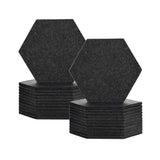 Arrowzoom Hexagon Felt Sound Absorbing Wall Panel - Solid Color - KK1224 Black / 24 pieces - 17 x 20 x 1cm