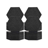 Arrowzoom Hexagon Felt Sound Absorbing Wall Panel - Solid Color - KK1224 Black / 48 pieces - 17 x 20 x 1cm