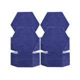 Arrowzoom Hexagon Felt Sound Absorbing Wall Panel - Solid Color - KK1224 Blue / 48 pieces - 17 x 20 x 1cm