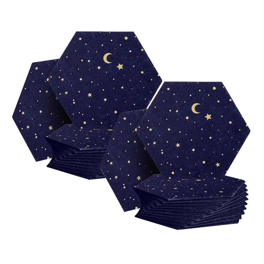 Arrowzoom Hexagon Felt Sound Absorbing Wall Panel - Starry Art - KK1231 Navy Blue / 24 pieces - 26 x 30 x 1cm / 10.2 x 11.8 x 0.4 in