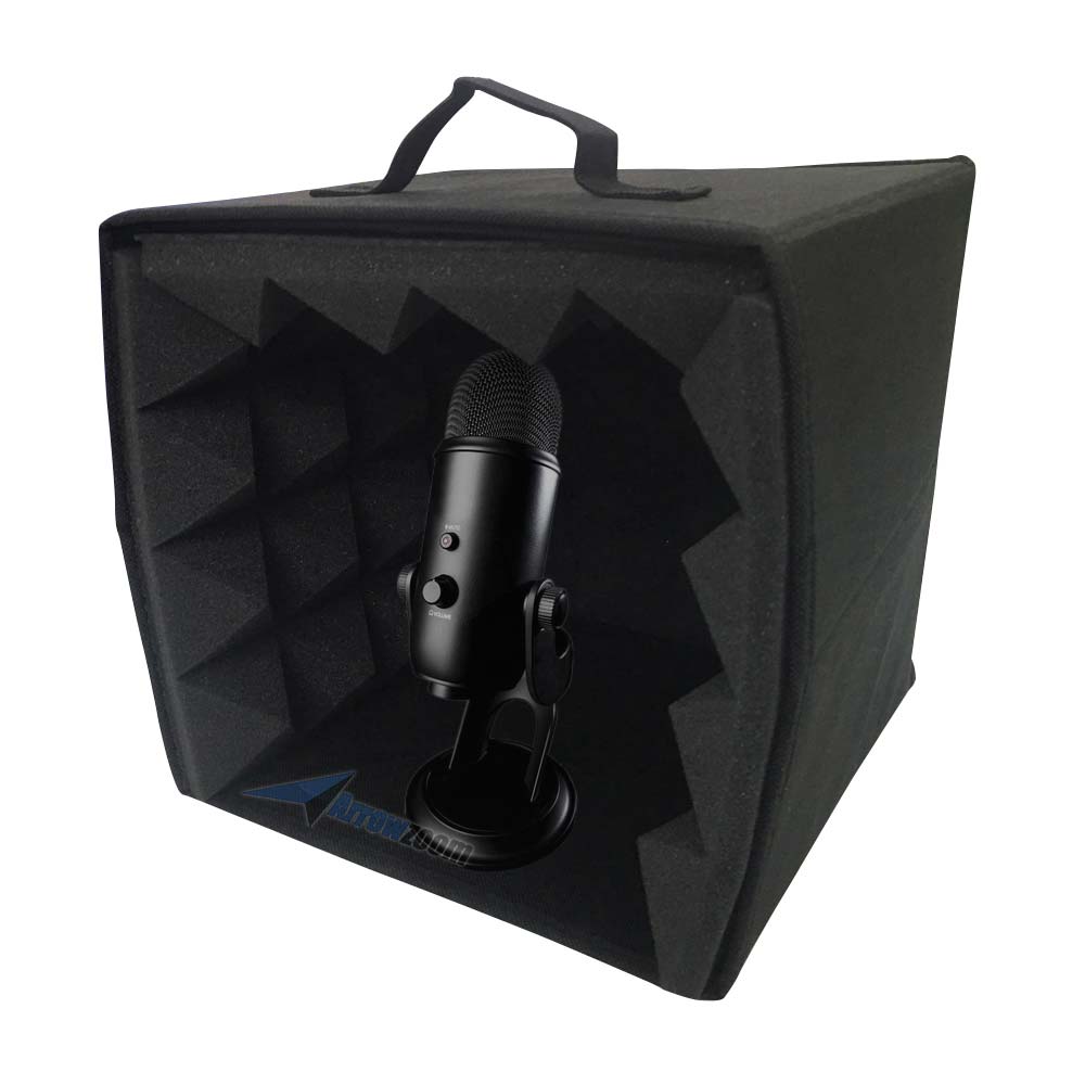 Arrowzoom Portable Microphone Isolation Box - Studio Voice Booth - KK1159 Black
