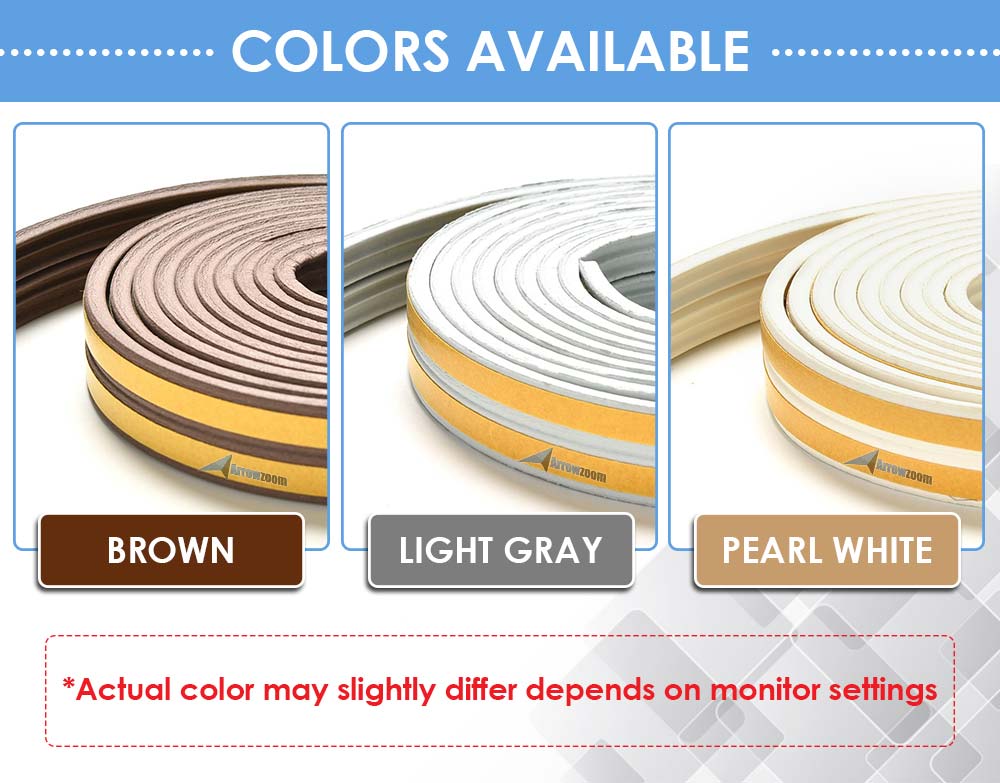Arrowzoom Soundproof Weather Strip for Doors and Windows - 5 Meters - 3 Colors - KK1154
